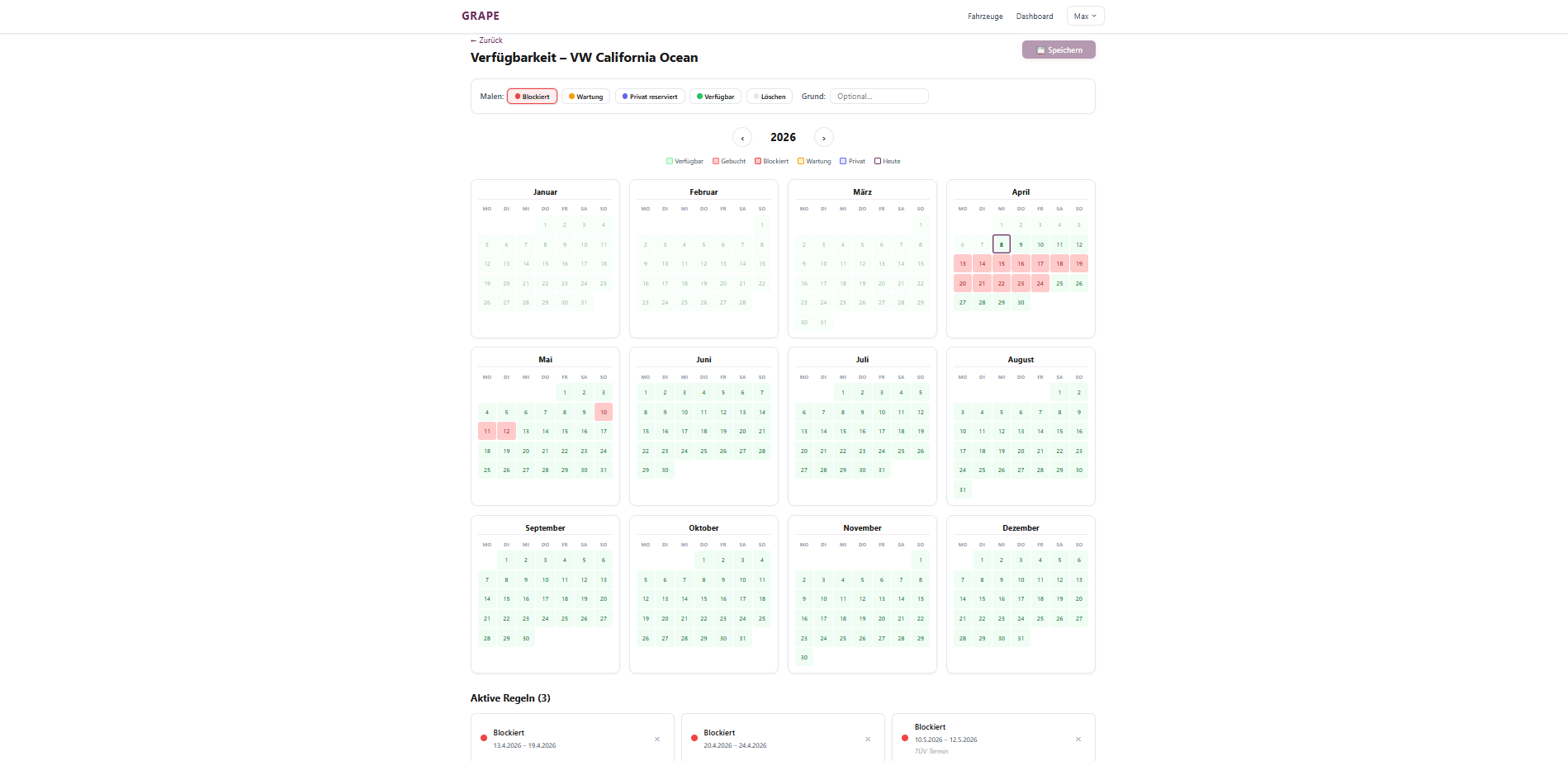 GRAPE Kalender